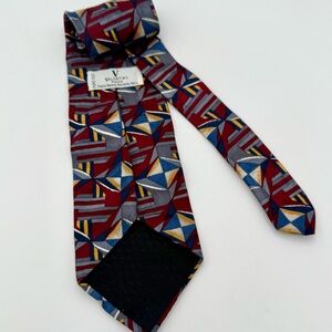 Tie Valentino Men's Tie‎ - Burgundy, Blue, Gold